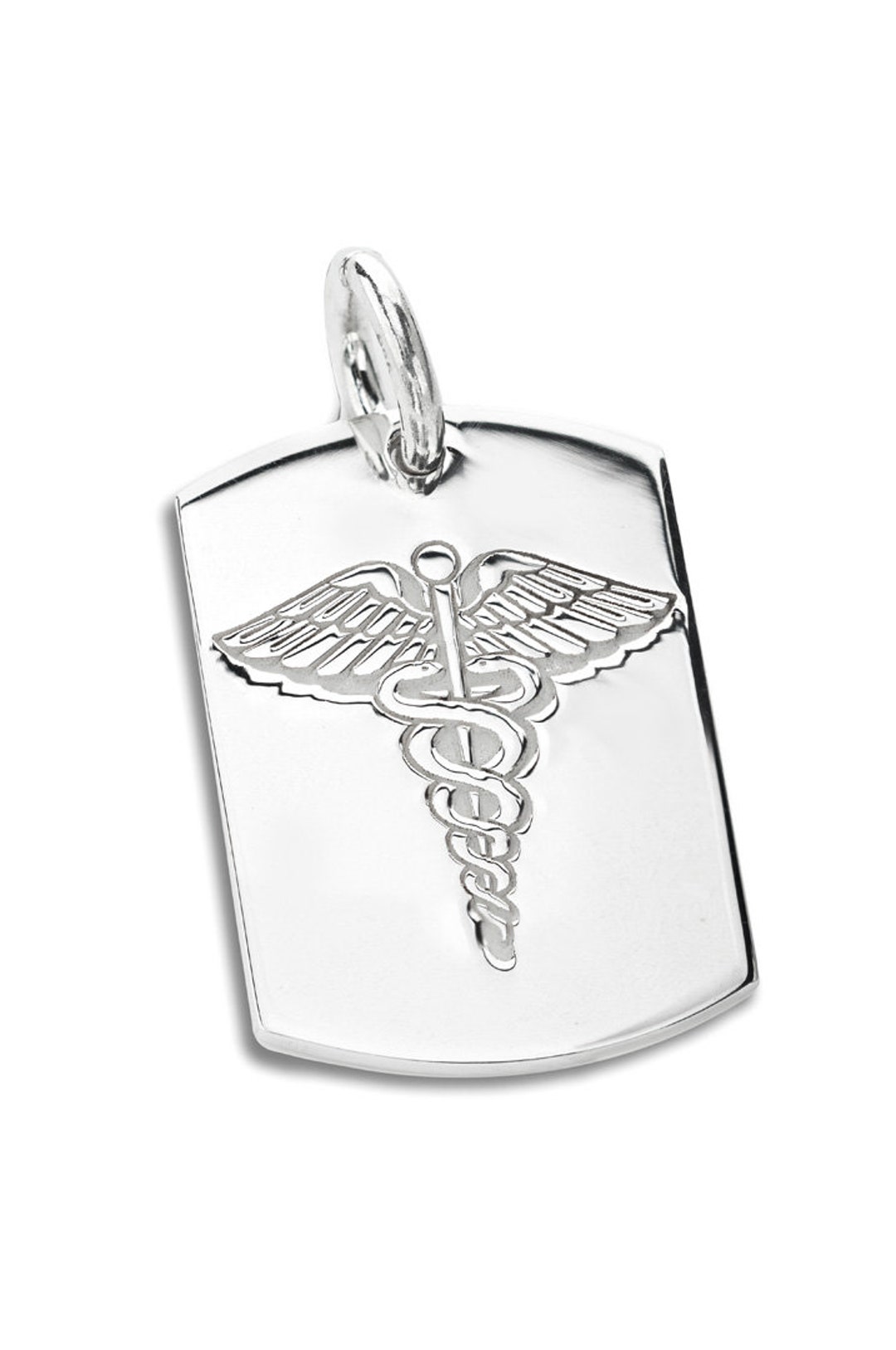 Sterling Silver Medic Alert ICE ID Engraving Option SOS Pendant Ingot ...