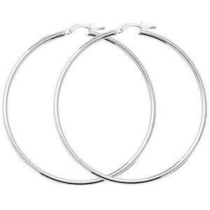 Sterling Silver Hoop Earrings 55mm Round Creoles Polished Loops Gift Box