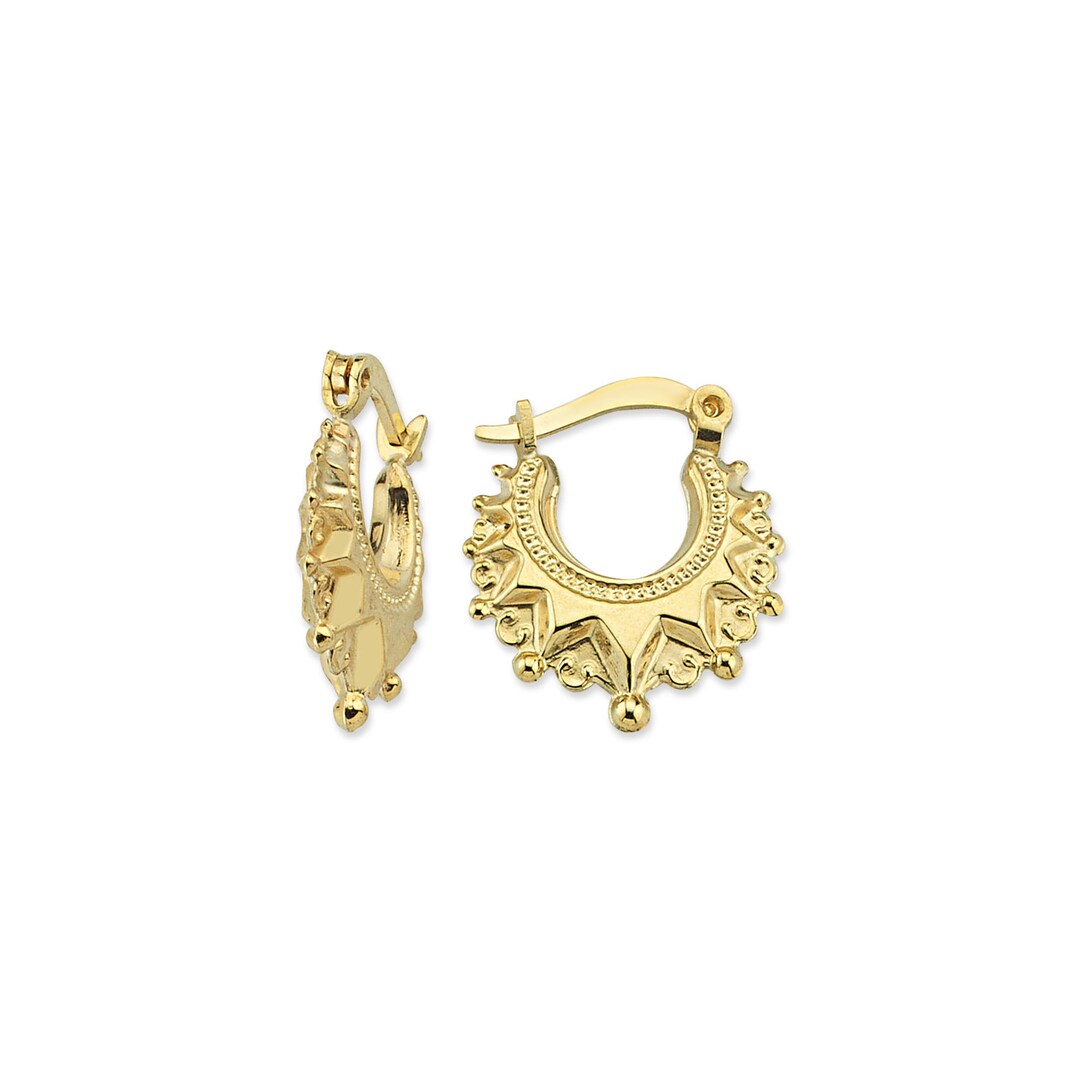 thumbnail image 2 of 9ct Yellow Gold Creole Earrings – Unbranded, No Stone, New With Packaging 2 of 5