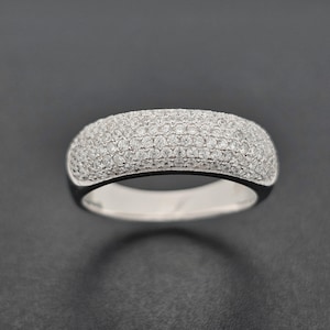 Sterling Silver CZ Bombay Ring Ladies 925 Cubic Zirconia 7.0mm Eternity Wedding Band Gift Box