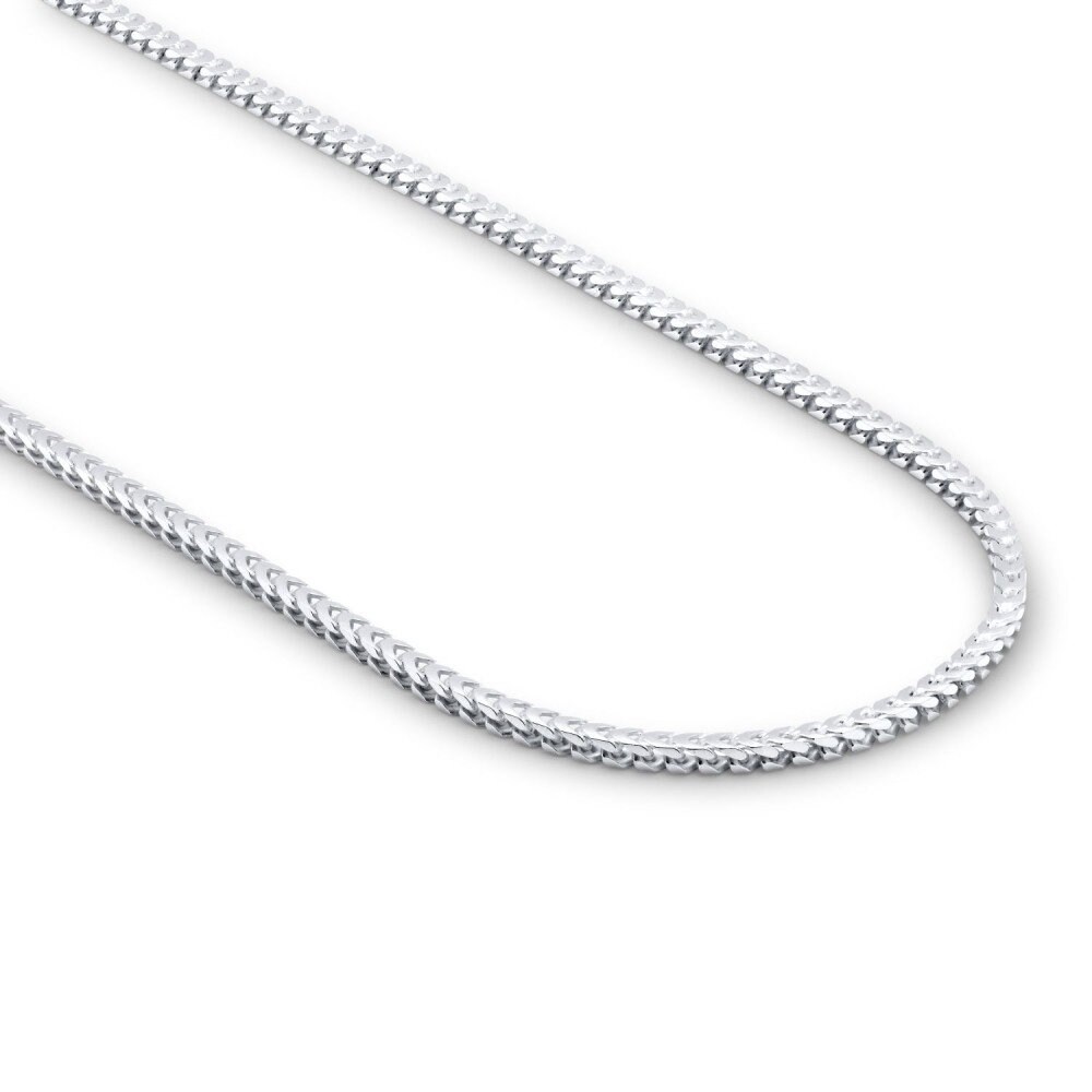 Sterlingsilber 2.55mm Diamantschliff Quadratisch Franco Kette