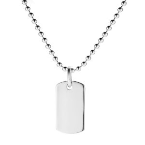 Sterling Silver Dog Tags Free Engraving Large Barrel Charm Pendant Military ID Ingot 20X11 mm Free Gift Box Optional 18 20 22 24 Bead Chain