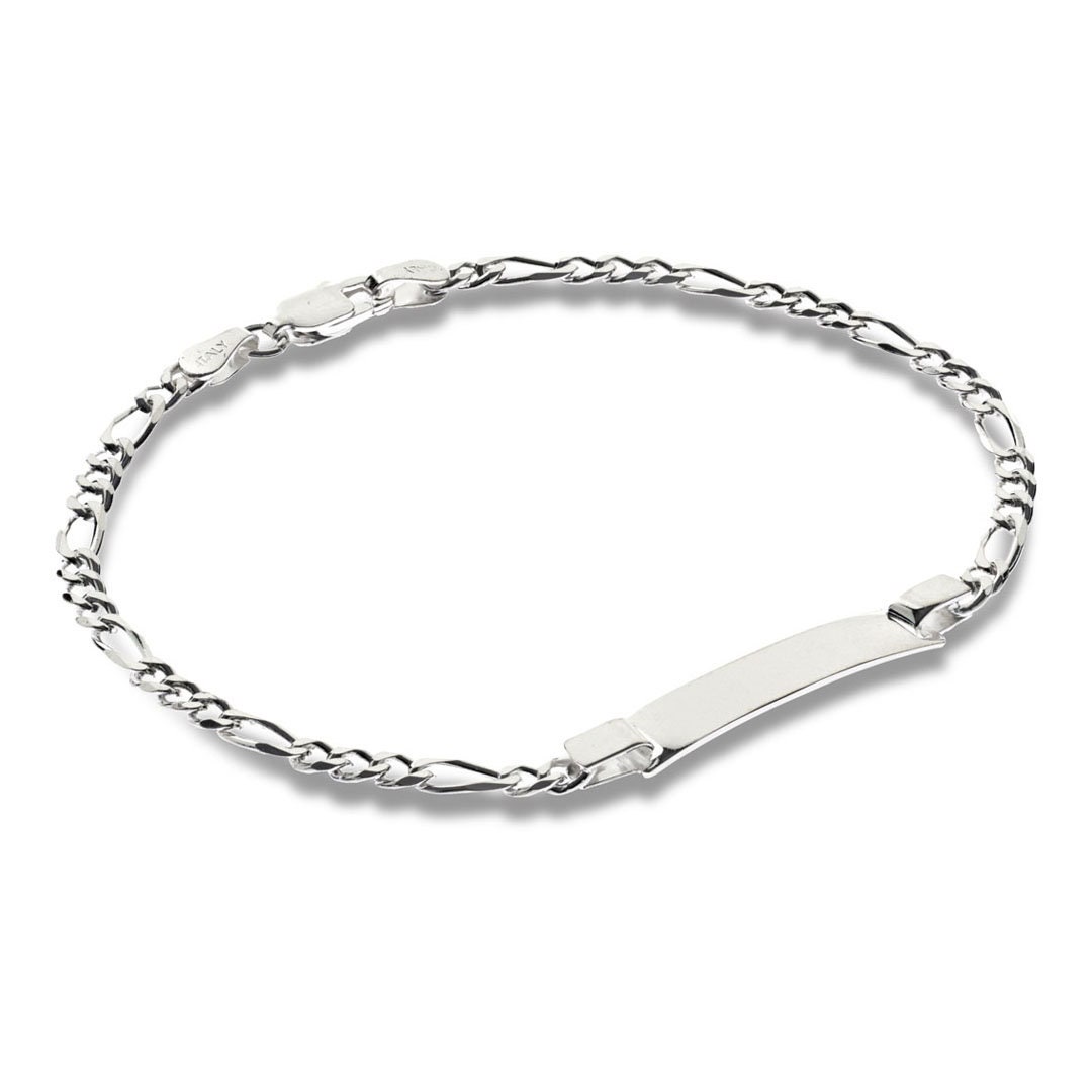 Sterling Silver ID Bracelet Free Engraving 7.5 Ladies Identity Bracelet