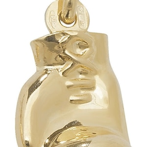 9CTゴールドボクシンググローブペンダント 22 x 10 mm シングルボクサーグローブチャームペンダント ギフトボックス