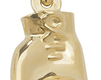 9CT Gold Boxing Glove Pendant 22x10mm Single Boxers Glove Charm Pendant Gift Box