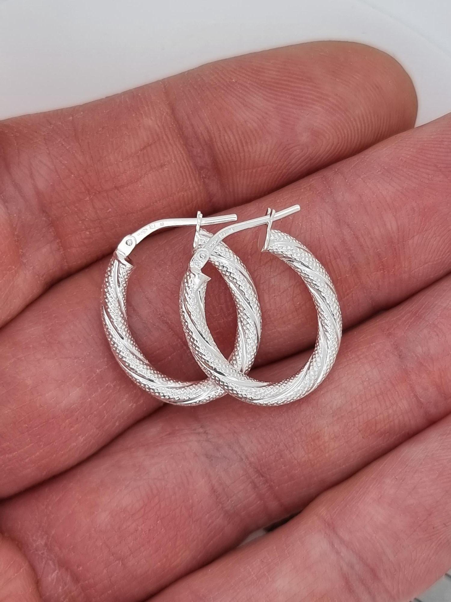 Gioielli Eleganti Donna Orecchini Cerchio Grandi In Argento 925 - Design Creolo Per Donna Orecchini Uomo Cerchio - Foto 9