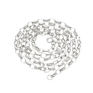 Sterling Silver Belcher Chain 16&quot; 18&quot; 20&quot; 22&quot; 24&quot; inch 3.8mm Oval Link Solid Rolo Necklace Gift Box