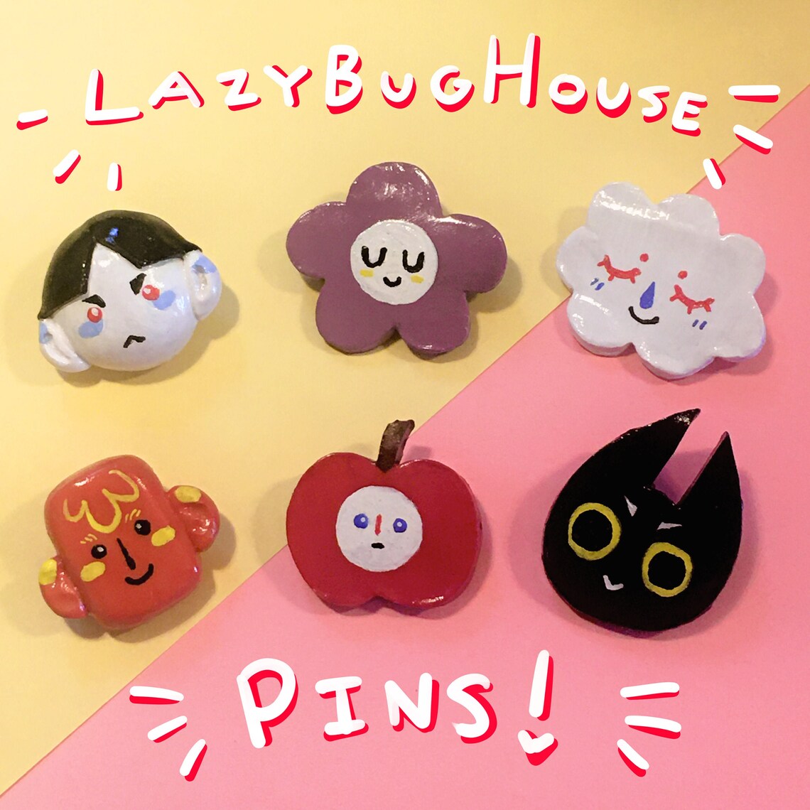 Handmade Polymer Clay Pins Etsy