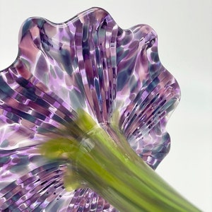 Hand Sculpted Glass: Glass Flowers - Iris Purple Color