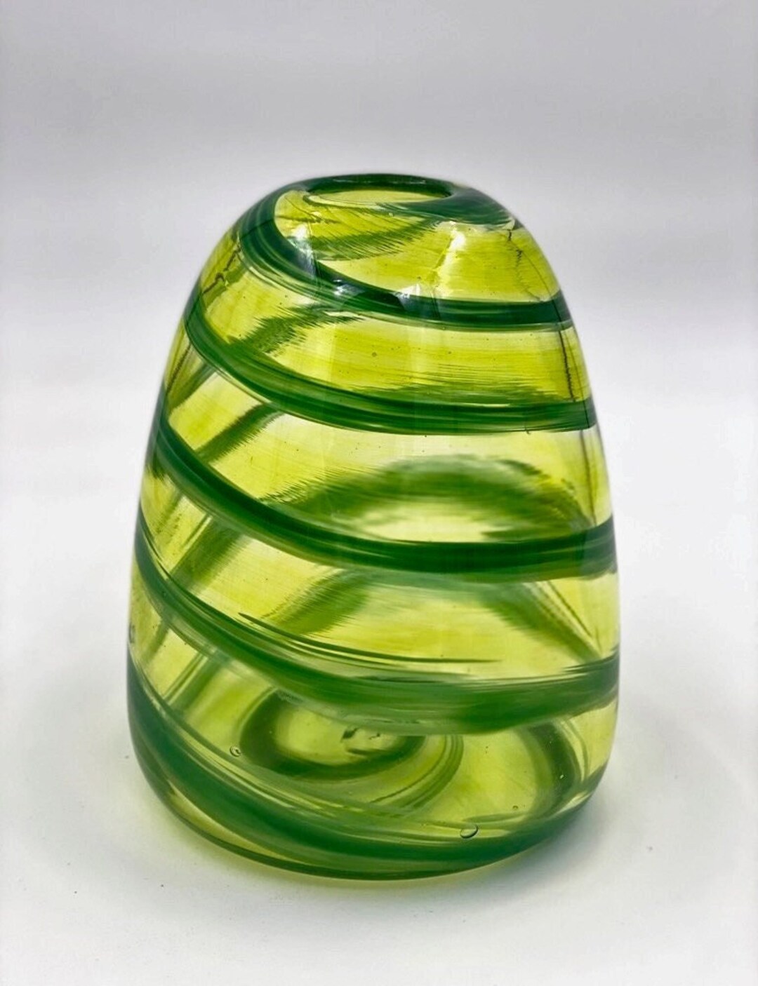 Hand Blown Glass Small Gumdrop Vase Racing Green Color Etsy
