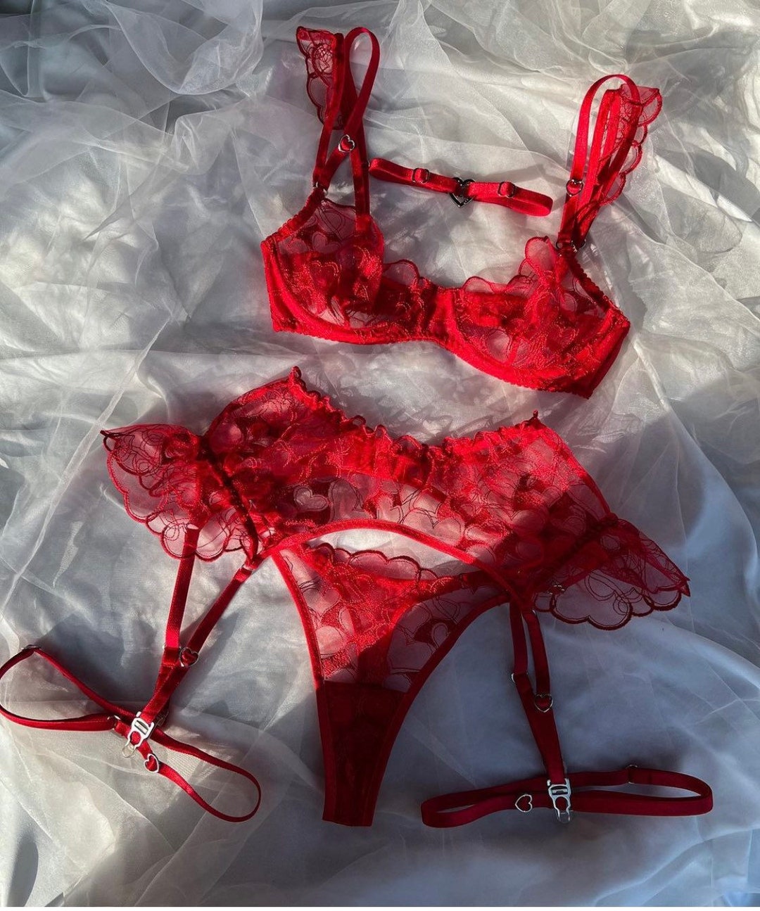 European and American Sexy WIREFREE Lace Lingerie Set (with Stockings) main image 0