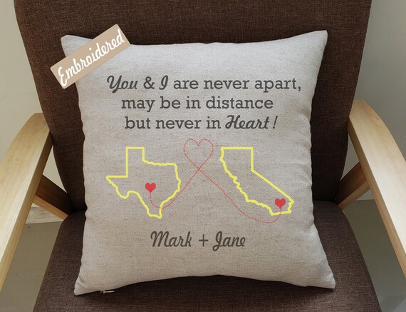 Pillowcases Long Distance Couple Pillow Caselong Distance Etsy