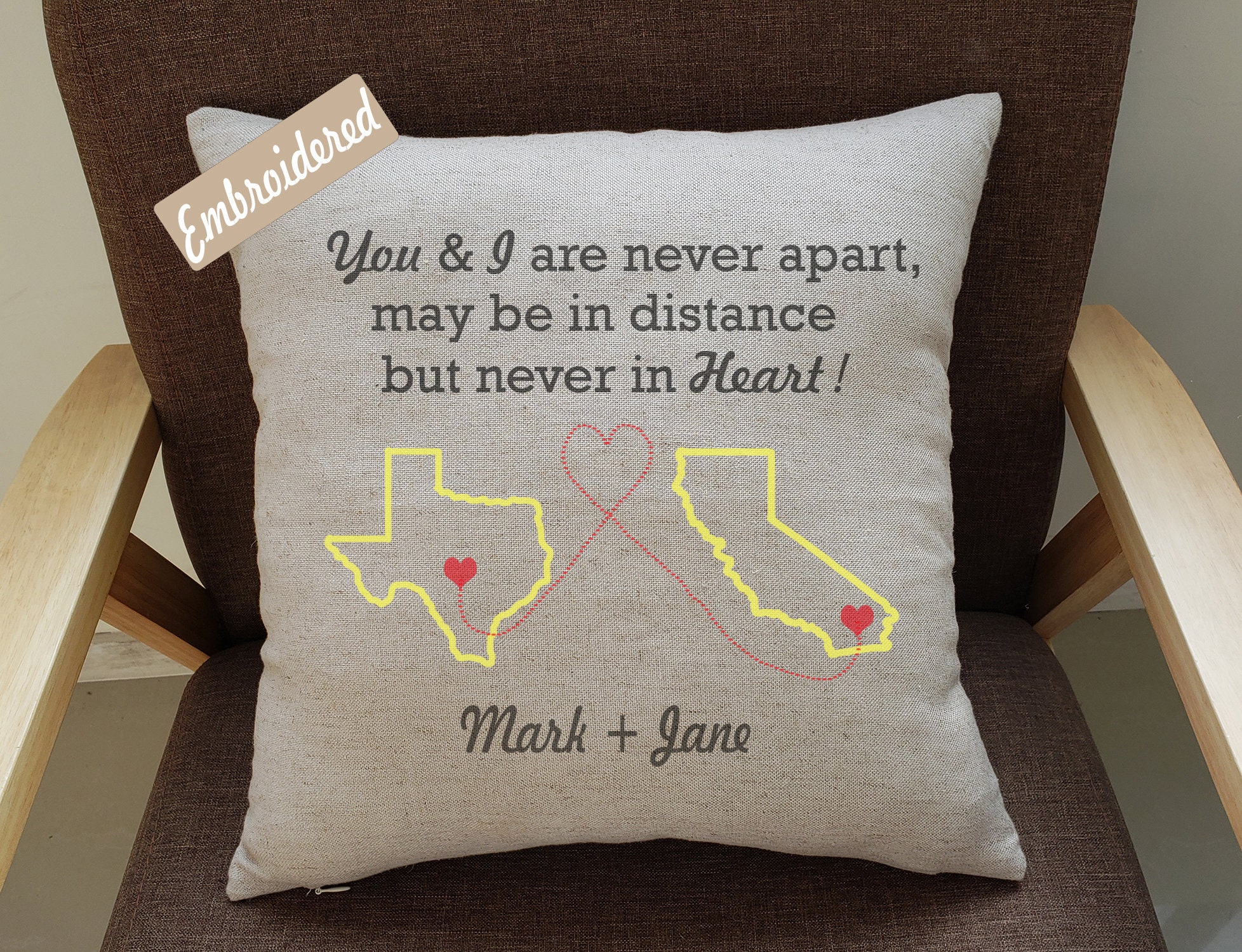 Pillowcases long distance Couple pillow caselong distance Etsy
