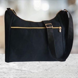 Black Crossbody shoulder hobo style purse bags/ handmade handbags