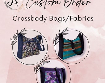 Custom Order Handmade Shoulder Crossbody purse bag, Custom Gifts Ideas. Large Variety of fabrics to choose from.