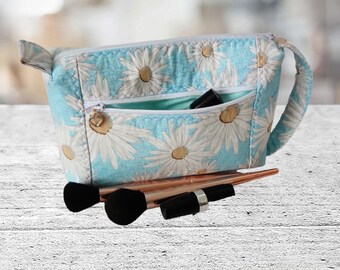 Floral Fabric Makeup Travel Organizer bag, Cosmetic toiletry bag,