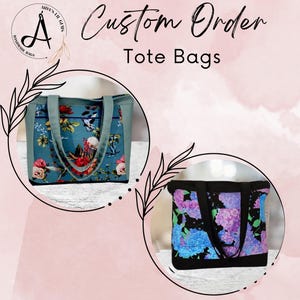 Custom Order Handmade Shoulder Everyday tote bag, Custom Gifts Ideas. Large Variety of fabrics to choose from.