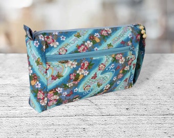 Floral Fabric Makeup Travel Organizer bag, Cosmetic toiletry bag,