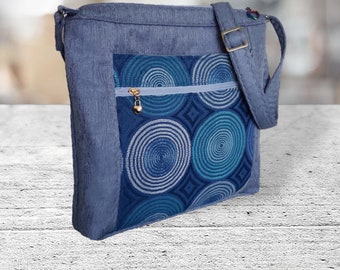 Blue Shoulder Crossbody purse bags/ Handbags handmade
