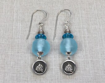 NATURE WALK EARRINGS, handmade lampwork and sterling silver jewelry