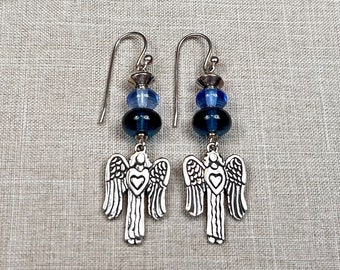 SWEET ANGELS EARRINGS, artisan lampwork and sterling silver jewelry