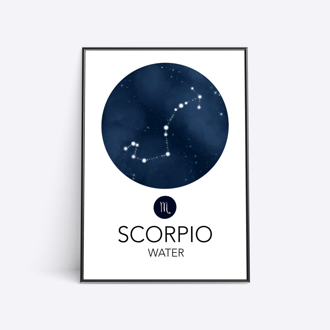 Scorpio Constellation Art Print Zodiac Star Sign Gift Horoscope Print