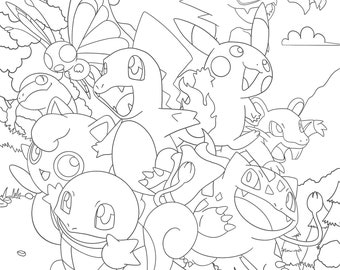 Printable Pokemon Colouring Page Indoor Activities Colouring for Kids  (Instant Download) 