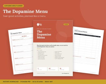 Dopamine Menu Planner, Feel-Good Activiteiten, Telefoonvrije Zelfzorg (Digitale Download)