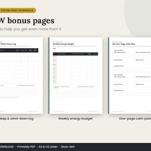 Nervous System Reset Workbook, Stress Relief Journal, Calm Body Tracker (PDF) image 6