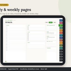2027 Digital Planner, Hyperlinked iPad Planner, GoodNotes Planner, Notability Weekly and Monthly Planner, Goal & Habit Tracker, Landscape image 4