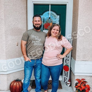 Camiseta de pareja Divertida / Patata dulce / I Yam SVG & PNG / Camiseta Acción de gracias / Camiseta linda para pareja Divertida / Diseño de camiseta de descarga digital