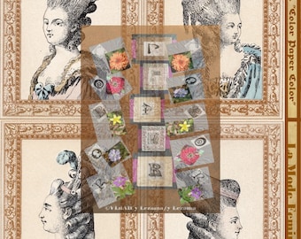 2-LA MODE FEMININE kaboodle. . French images to create Embellishments for Journals, Collages, Mixed Media, Wall Art, etc.  Instant Download.