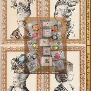 4-LA MODE FEMININE kaboodle.  French images to create Embellishments for Journals, Collages, Mixed Media, Wall Art, etc.  Instant Download.