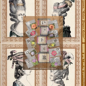 5-LA MODE FEMININE kaboodle. French images to create Embellishments for Journals, Collages, Mixed Media, Wall Art, etc.  Instant Download.