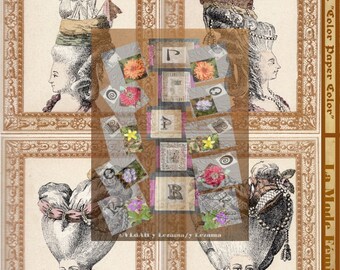 3-LA MODE FEMININE kaboodle.  French images to create Embellishments for Journals, Collages, Mixed Media, Wall Art, etc.  Instant Download.