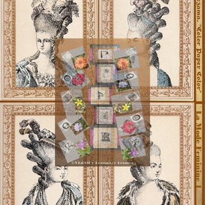 1-LA MODE FEMININE Kaboodle. French images to create Embellishments for Journals, Collages, Mixed Media, Wall Art, etc.  Instant Download.