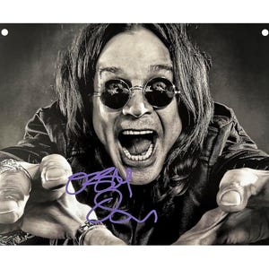 OZZY OSBOURNE actual copy of Ozzy Osbourne autograph Metal Aluminum Sign 8&quot;x10&quot;