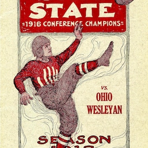 1917 Vintage Ohio State Football Program PRINT Reproduction 13&quot; x19&quot; POSTER