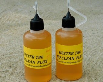 2 bottles x 50 ml.  Kester 186 Soldering Solder Liquid Flux Reflow NO Clean ROSIN FLUX