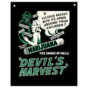 1942 Devil&#39;s Harvest Vintage Marijuana Movie Metall-Aluminium-Schild, 20,3 x 25,4 cm