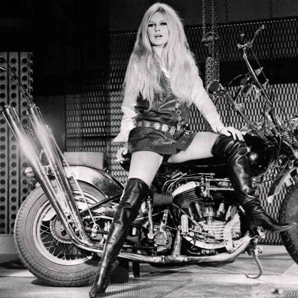 Brigitte Bardot on motorcycle Poster 13" x 19" Photo Print