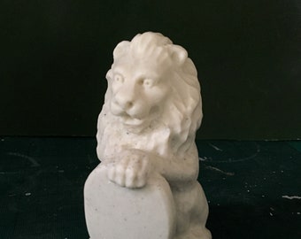 Miniature carved lion and shield 1/12th scale