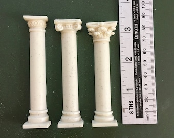 Miniature Architectural Columns 1/24th scale relief carved