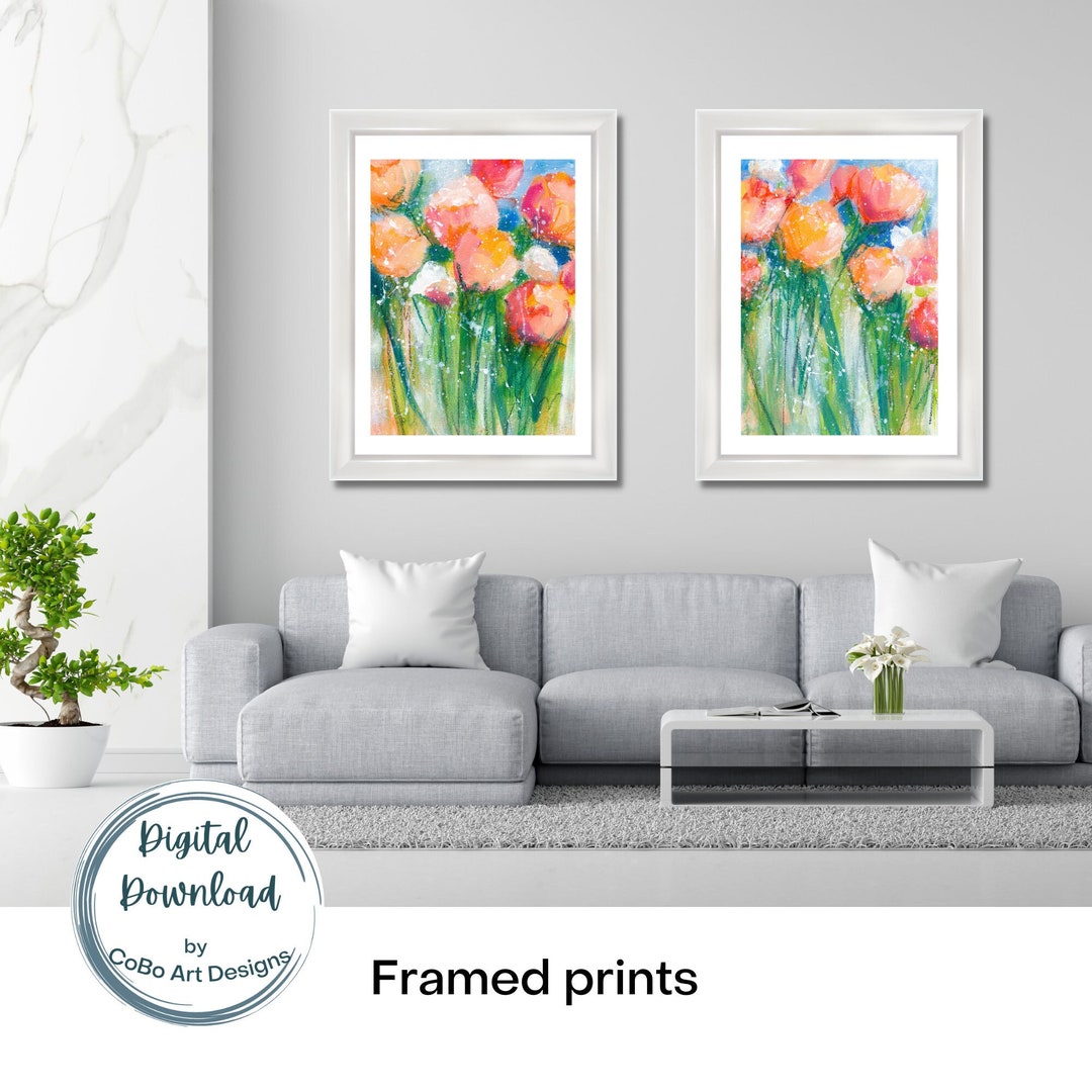 Floral Abstract Printable Fine Art Digital Download Bundle Set of 2 ...