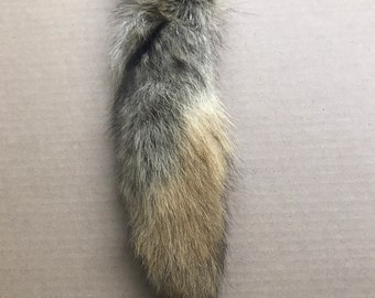 Natural Coyote tail keychain