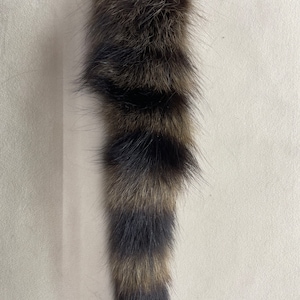 Dyed Brown Raccoon tail keychain