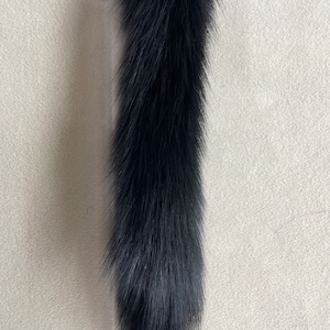 Dyed black American Marten  tail keychain