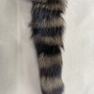 Dyed Brown Raccoon tail keychain