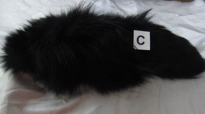 Assorted Dyed Black Fox Keychains