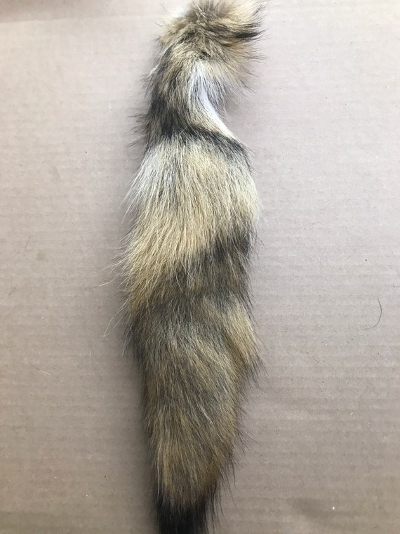 ONE Genuine Beautiful Coyote Tail Key Chain 14"-17" Ball Chain Very Unique Soft 